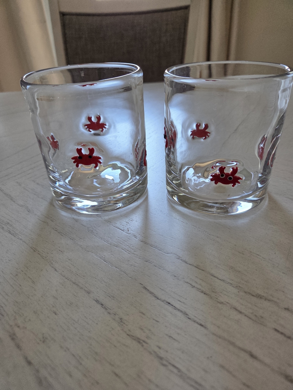 SiliFine 2 Pcs Crab Icon 14oz, Stemless Glass Cups, Wine, Juice, Drinks, New